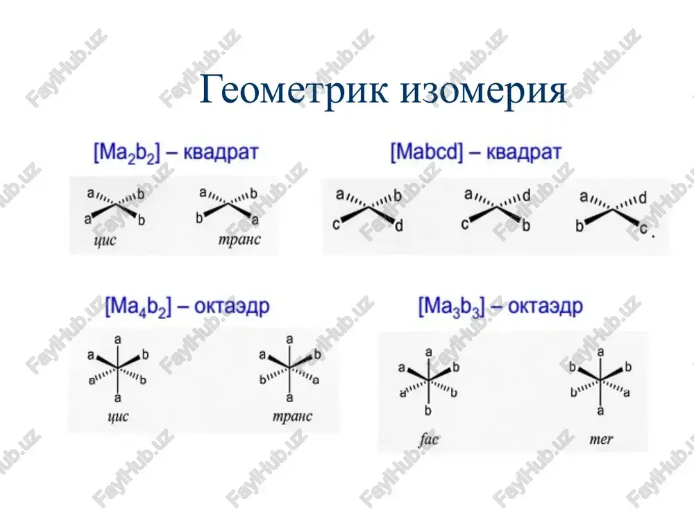 koordinatsion birikmalarda izomeriya turlari - 5-sahifa